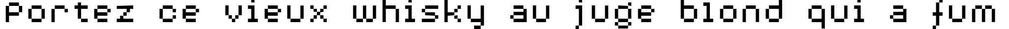 Пример написания шрифтом AuX DotBitC Xtra текста на французском