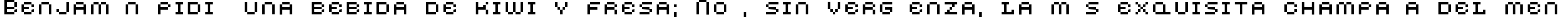 Пример написания шрифтом AuX DotBitC Xtra SmallCaps текста на испанском