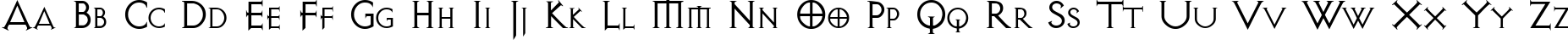 Пример написания английского алфавита шрифтом AvalonQuest