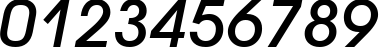 Пример написания цифр шрифтом Avant Garde Medium Oblique BT