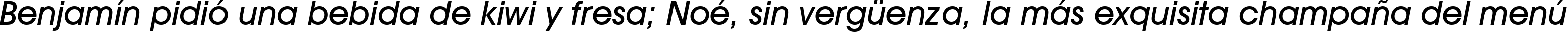 Пример написания шрифтом Avant Garde Medium Oblique BT текста на испанском