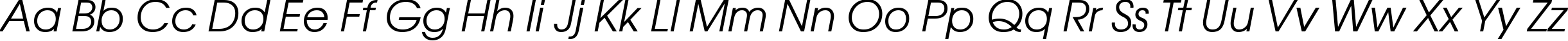 Пример написания английского алфавита шрифтом AvantGardeCTT Italic