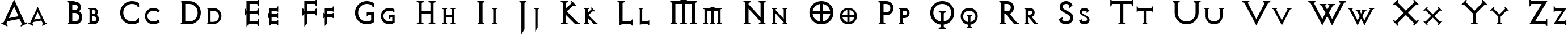 Пример написания английского алфавита шрифтом AvQest