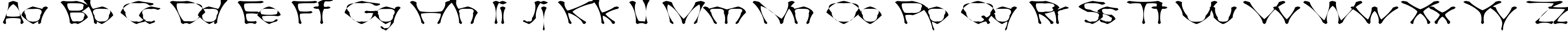 Пример написания английского алфавита шрифтом AwlScrawl
