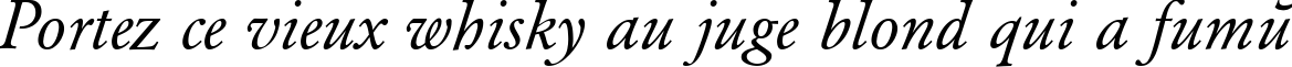 Пример написания шрифтом AZGaramondCTT-Italic текста на французском