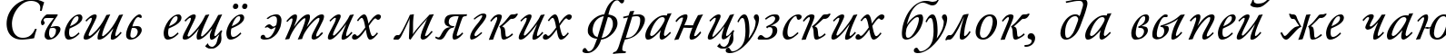 Пример написания шрифтом AZGaramondCTT-Italic текста на русском