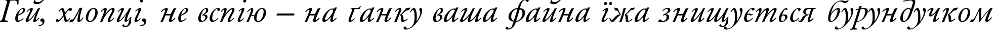 Пример написания шрифтом AZGaramondCTT-Italic текста на украинском