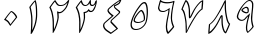 Пример написания цифр шрифтом B Niki Outline Italic