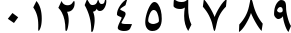 Пример написания цифр шрифтом B Sepideh