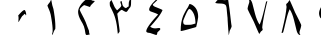 Пример написания цифр шрифтом B Setareh