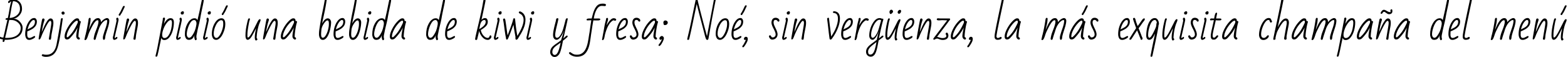 Пример написания шрифтом Bad Script Regular текста на испанском