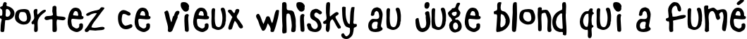 Пример написания шрифтом BadDog текста на французском