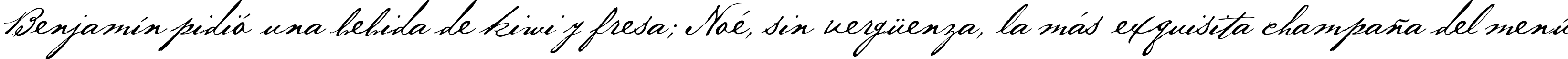 Пример написания шрифтом BakerScript текста на испанском