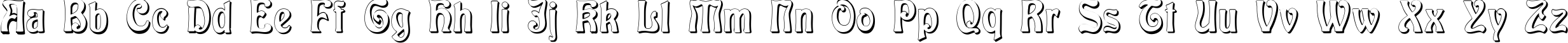 Пример написания английского алфавита шрифтом Baldur Shadow