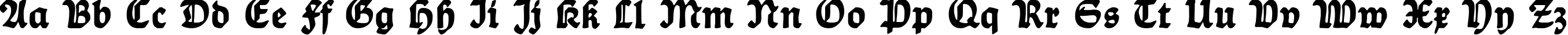 Пример написания английского алфавита шрифтом Ballade Bold