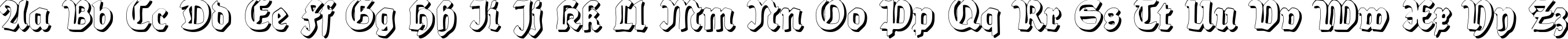 Пример написания английского алфавита шрифтом Ballade Shadow