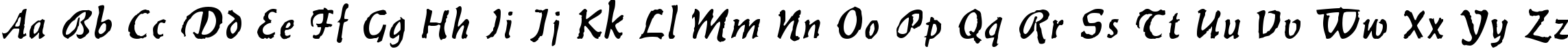 Пример написания английского алфавита шрифтом Balthazar Regular