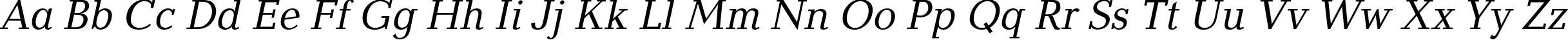 Пример написания английского алфавита шрифтом BalticaC Italic