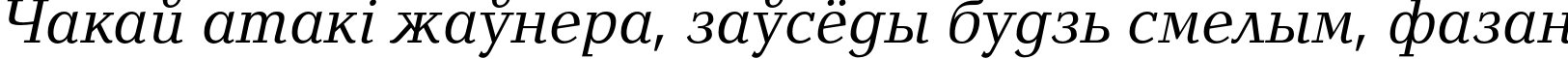 Пример написания шрифтом BalticaC Italic текста на белорусском