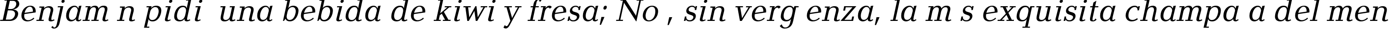 Пример написания шрифтом BalticaC Italic текста на испанском