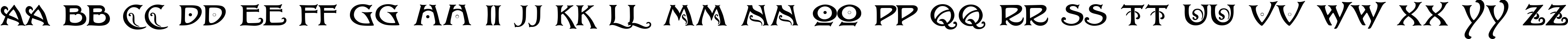 Пример написания английского алфавита шрифтом Baltimore Nouveau