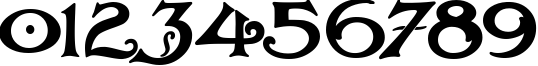 Пример написания цифр шрифтом Baltimore Nouveau