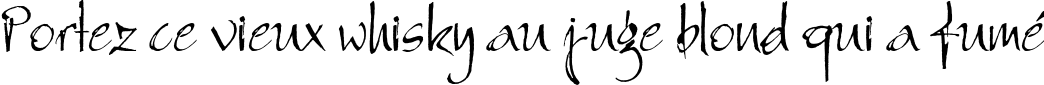 Пример написания шрифтом Bambino текста на французском