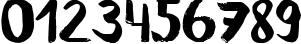 Пример написания цифр шрифтом Banaue Regular