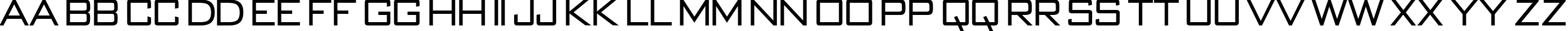 Пример написания английского алфавита шрифтом BankGothic-Regular DB