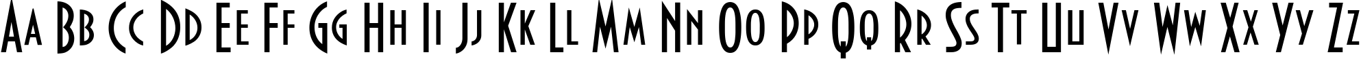 Пример написания английского алфавита шрифтом Bankir-Retro