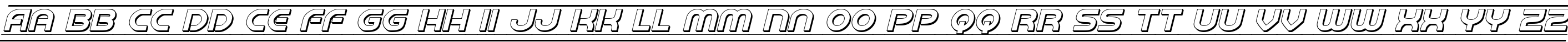 Пример написания английского алфавита шрифтом Barcade 3D Italic