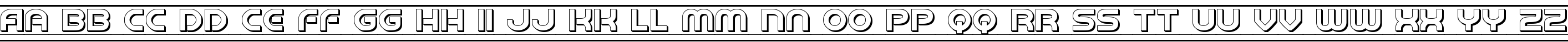 Пример написания английского алфавита шрифтом Barcade 3D