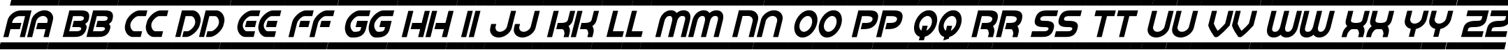 Пример написания английского алфавита шрифтом Barcade Condensed Italic