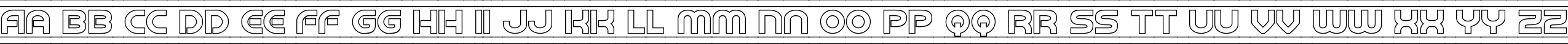 Пример написания английского алфавита шрифтом Barcade Outline