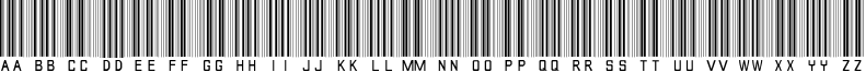 Пример написания английского алфавита шрифтом barcode font