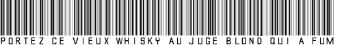 Пример написания шрифтом barcode font текста на французском