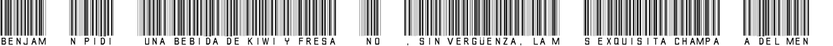 Пример написания шрифтом barcode font текста на испанском