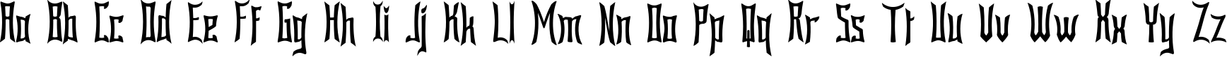 Пример написания английского алфавита шрифтом Bardour