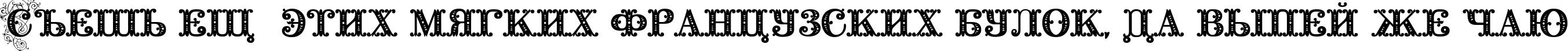 Пример написания шрифтом Barocco Floral Initial текста на русском