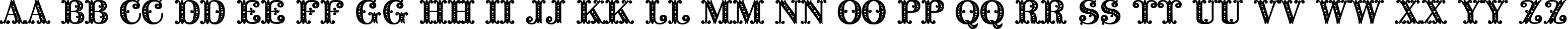 Пример написания английского алфавита шрифтом Barocco Initial