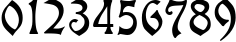 Пример написания цифр шрифтом Baron Munchausen Normal
