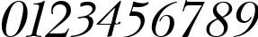 Пример написания цифр шрифтом Baskerville Light Italic