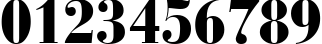 Пример написания цифр шрифтом Bauer Bodoni Black Condensed BT