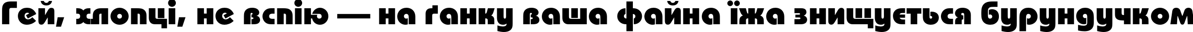 Пример написания шрифтом BauhausC Heavy текста на украинском