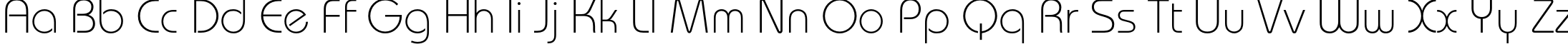 Пример написания английского алфавита шрифтом BauhausC Light