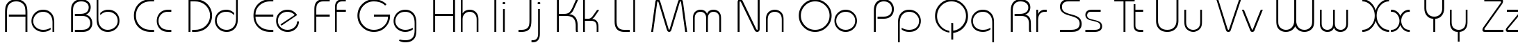 Пример написания английского алфавита шрифтом BauhausLightCTT