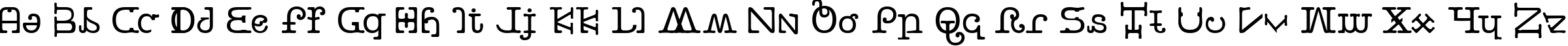 Пример написания английского алфавита шрифтом Beast vs Buttercrumb