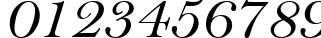 Пример написания цифр шрифтом Bell MT Italic