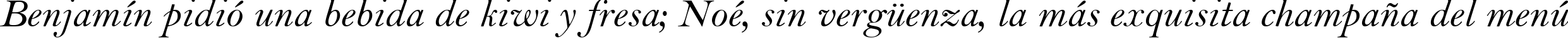 Пример написания шрифтом Bell MT Italic текста на испанском