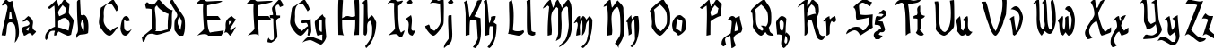 Пример написания английского алфавита шрифтом Benegraphic